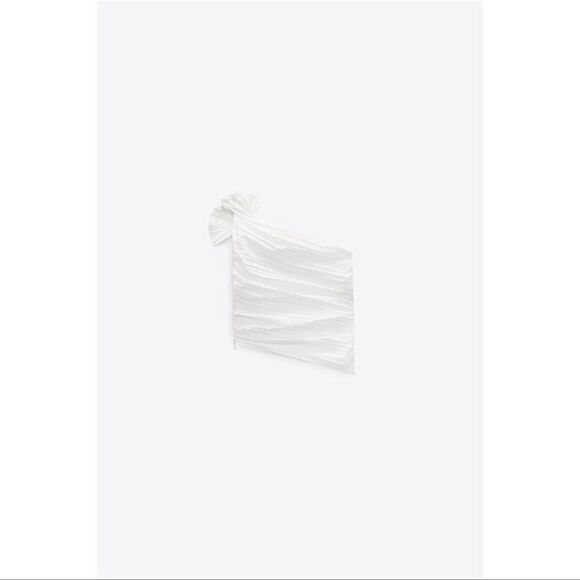 Zara white asymmetric bow top Blogger favorite NWT - Picture 8 of 8
